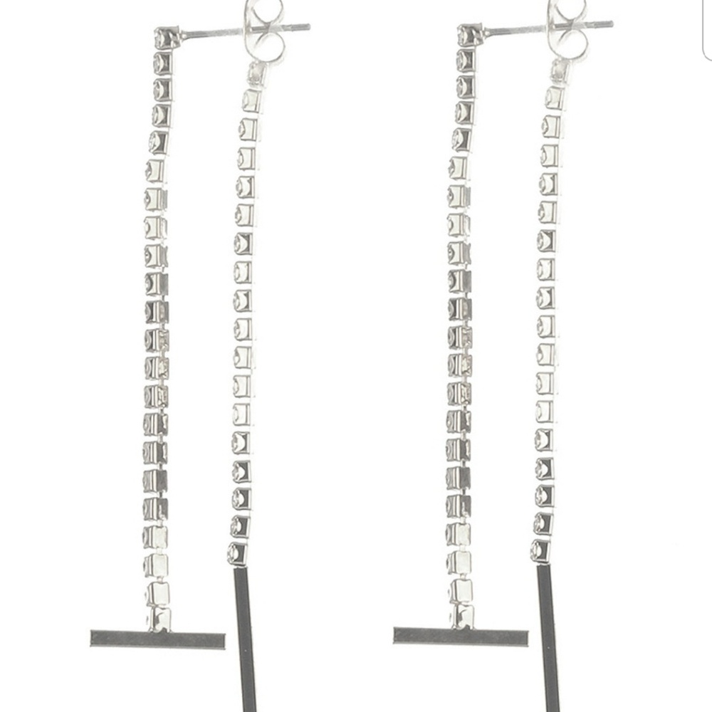 Rhinestone long earrings